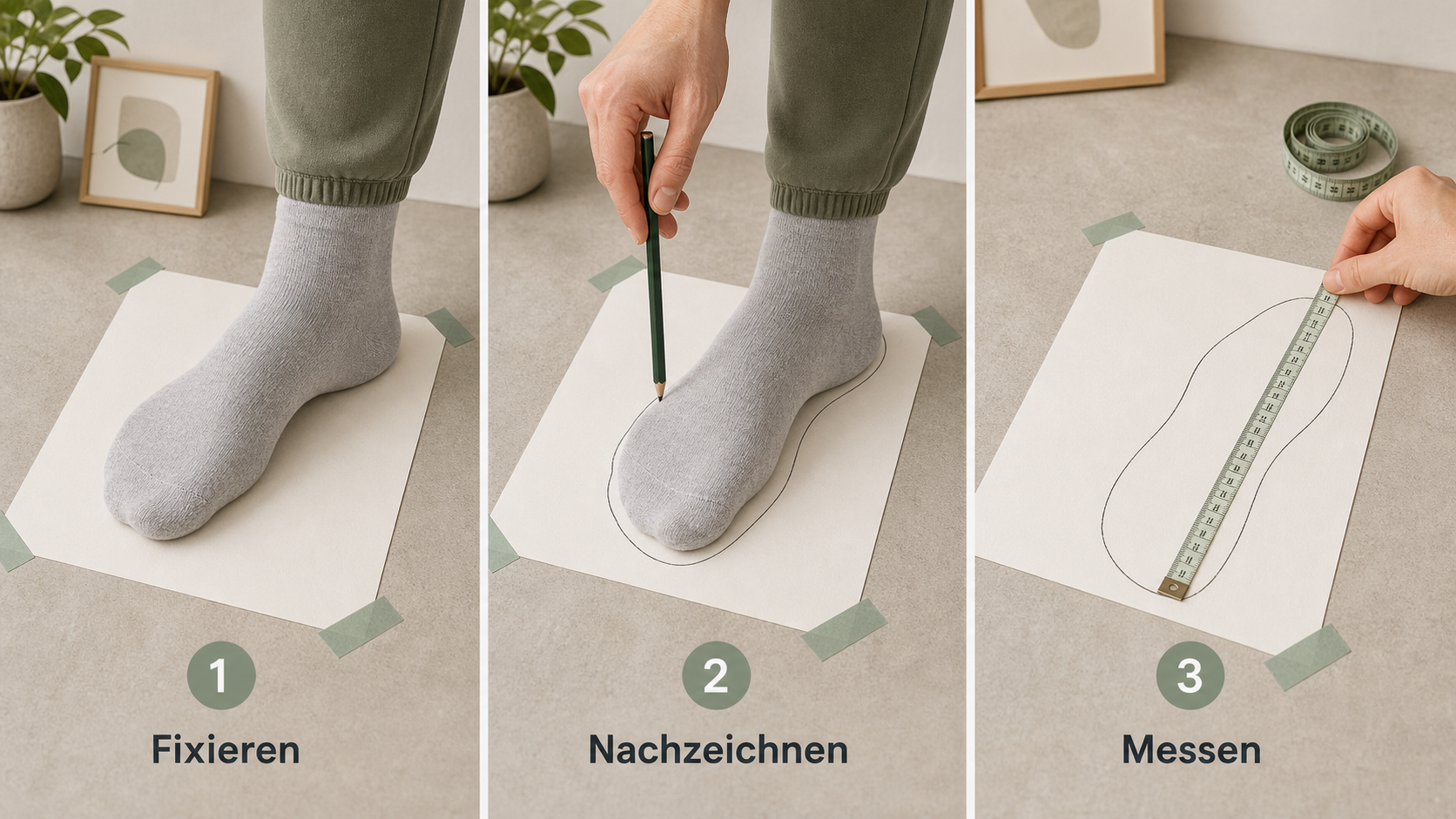 Redaktionelle Illustration zu Laufschuh-Passform und Größe: Füße messen, Tabellen vergleichen und Modelle einordnen