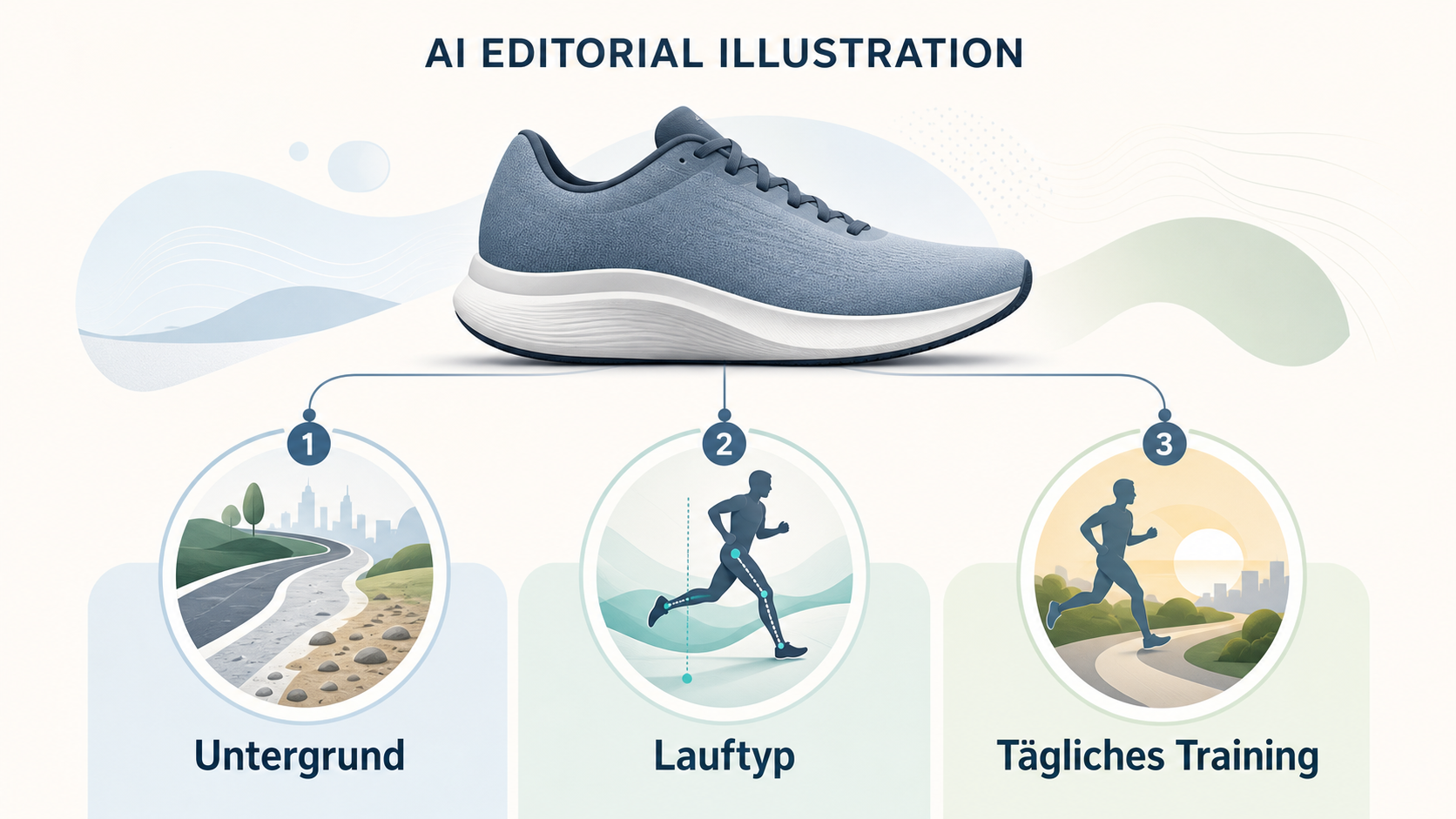 Redaktionelle Illustration zu adidas Laufschuhe im Test-Check: Stärken, Grenzen und passende Alternativen